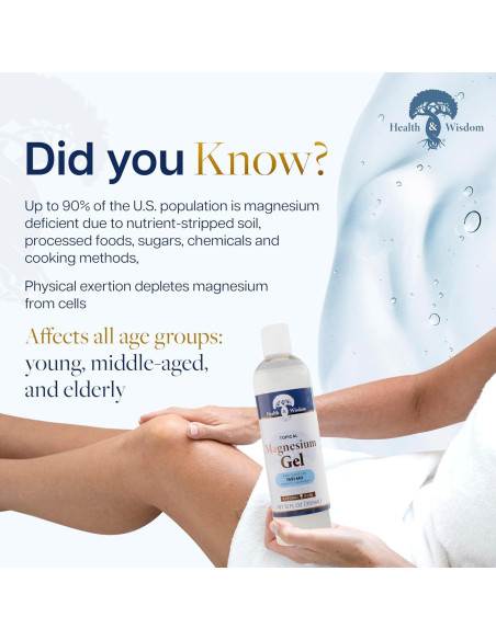 Gel de Magnesio Puro Health and Wisdom 340g - Alivio Muscular