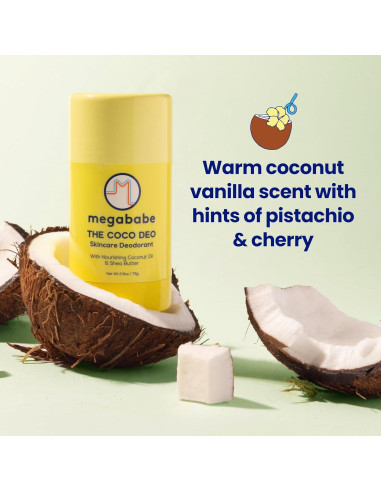 Desodorante Megababe The Coco Deo 73.9 g - Protección 72h
