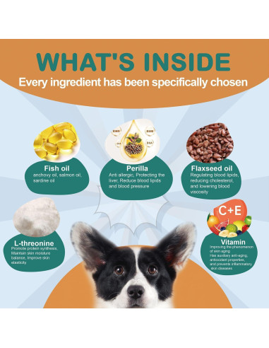 Golosinas Omega 3 para Perros y Gatos - Cuidado Piel y Pelaje