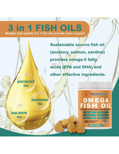 Golosinas Omega 3 para Perros y Gatos - Cuidado Piel y Pelaje