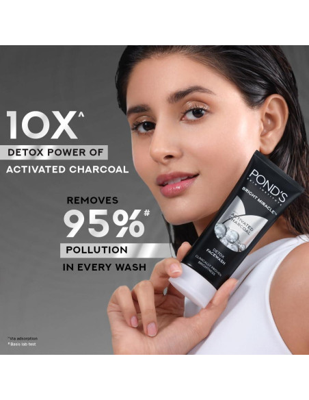 Limpiador Facial POND'S Milagro Brillante Detox 200g Carbón Activado