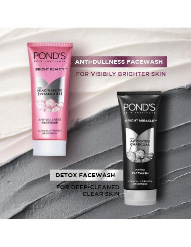 Limpiador Facial POND'S Milagro Brillante Detox 200g Carbón Activado