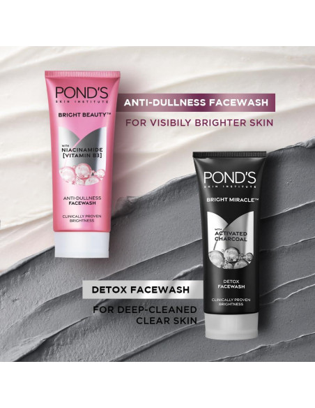 Limpiador Facial POND'S Milagro Brillante Detox 200g Carbón Activado