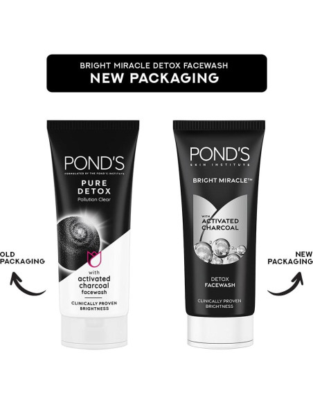 Limpiador Facial POND'S Milagro Brillante Detox 200g Carbón Activado