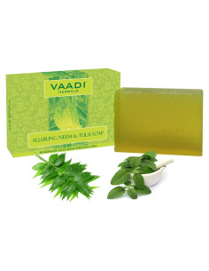 Jabón de Barra Neem Tulsi Vaadi Herbals - 3 x 75g Natural