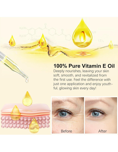 Aceite de Vitamina E Puro 75,000 UI NenMaoKeNu 60 ml Hidratante