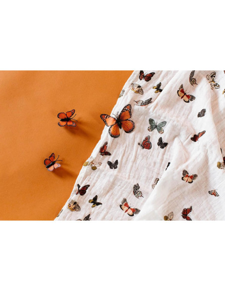 Muselina para Bebés Clementine Kids 120x120 cm Mariposas