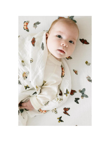 Muselina para Bebés Clementine Kids 120x120 cm Mariposas