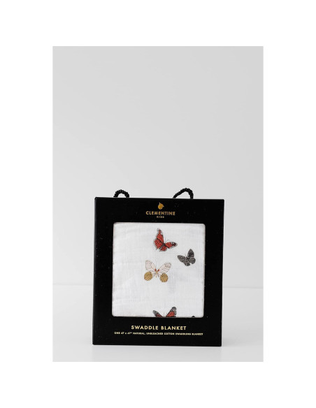 Muselina para Bebés Clementine Kids 120x120 cm Mariposas