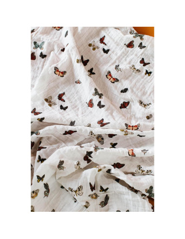 Muselina para Bebés Clementine Kids 120x120 cm Mariposas