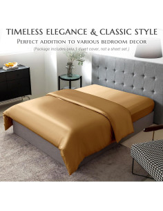 Funda de Edredón THXSILK 100% Seda Morera Individual Dorado 2