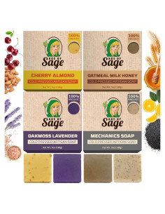 Set de Jabón Natural Artesanal Age of Sage - 4pk Miel y Él