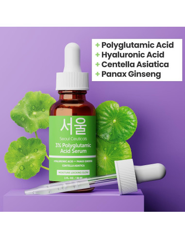 Suero Antienvejecimiento SeoulCeuticals 30ml - Ácido Poliglutámico + HA + Cica