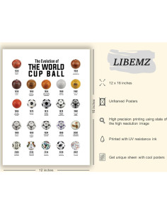 Póster de Fútbol Libemz Copa del Mundo Sin Marco 30x40 cm 2