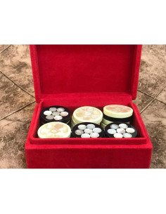 30 Fichas de Backgammon en Madreperla + 4 Dados - Taller Zayed 2