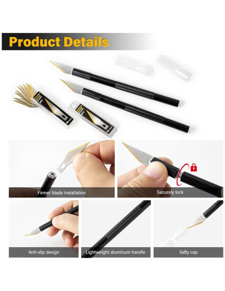 Juego de Cuchillos de Precisión Gomake 2PCS con 20 Cuchillas