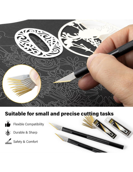 Juego de Cuchillos de Precisión Gomake 2PCS con 20 Cuchillas