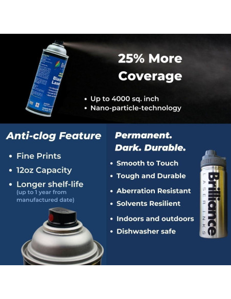Spray Marcador Láser Brilliance 354 ml Negro BLI101