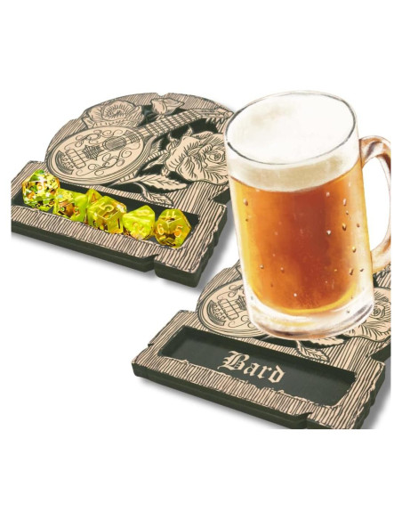 Bandeja de Dados Bardo Rhenuzu 15x13 cm - Posavasos de Madera