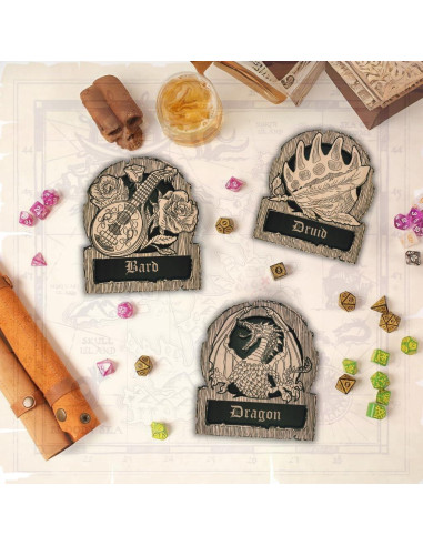 Bandeja de Dados Bardo Rhenuzu 15x13 cm - Posavasos de Madera