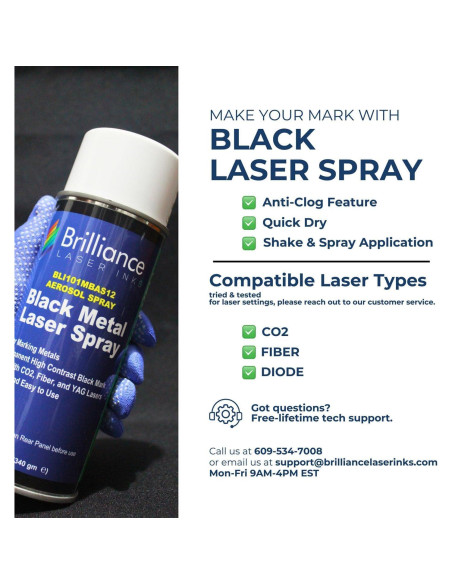 Spray Marcador Láser Brilliance 354 ml Negro BLI101