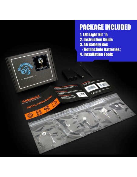 Kit de Luz LED Flashebrick para Casco Lego Mandalorian 75328