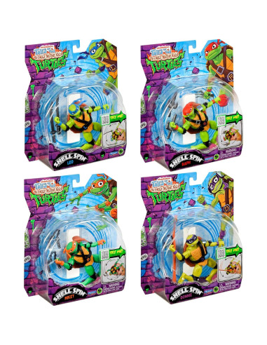 Paquete 4 Figuras Tortugas Ninja Shell Spin Playmates Toys