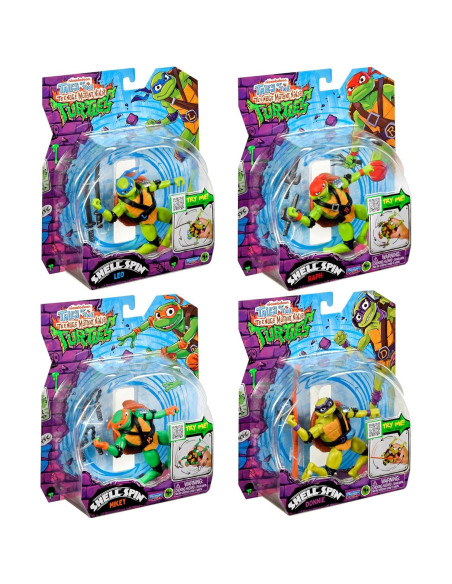 Paquete 4 Figuras Tortugas Ninja Shell Spin Playmates Toys