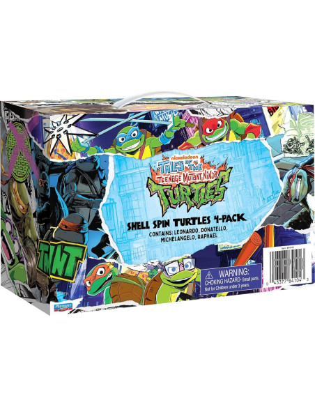 Paquete 4 Figuras Tortugas Ninja Shell Spin Playmates Toys