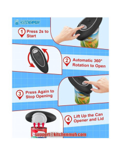 Abrelatas Eléctrico KITCHENMUH Automático para Latas 2024 2