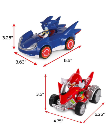 NKOK Sonic The Hedgehog 2-Pack: Sonic y Knuckles Pullback