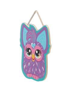 Letrero Colgante de Madera Furby Morado - Decoración Retro 2