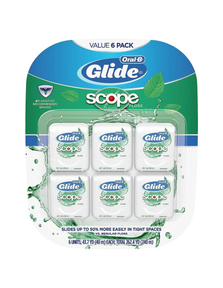 Hilo Dental Oral-B Glide Sabor Scope 40m - Paquete de 6