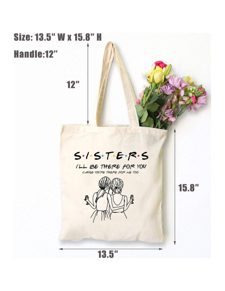 Bolsa de Tote Reutilizable LIBIHUA 40.6x34.3cm Beige