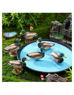 12 Estatuas de Patos Mallard Chunful para Jardín Miniatura