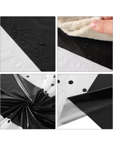 Manteles Desechables Oudain 3 Pcs Blanco y Negro 274x137 cm
