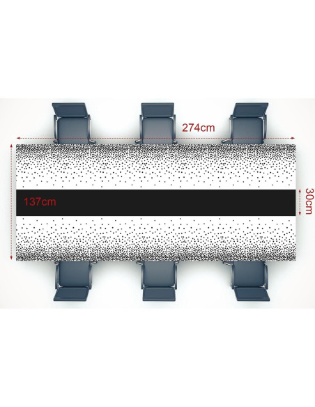 Manteles Desechables Oudain 3 Pcs Blanco y Negro 274x137 cm