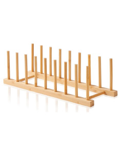 Soporte para Secar Platos de Bambú Worthyeah - Organizador Multifuncional