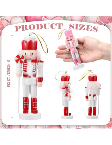 15 Adornos de Cascanueces de Madera RoundFunny 13 cm