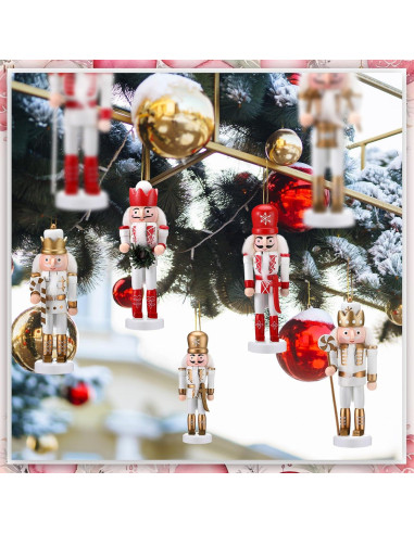 15 Adornos de Cascanueces de Madera RoundFunny 13 cm