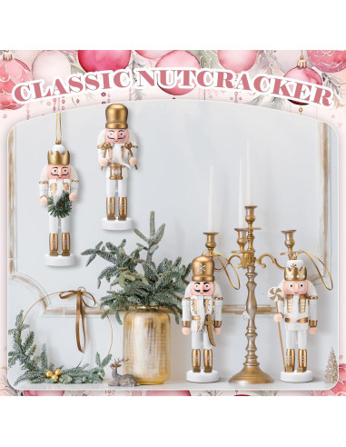 15 Adornos de Cascanueces de Madera RoundFunny 13 cm