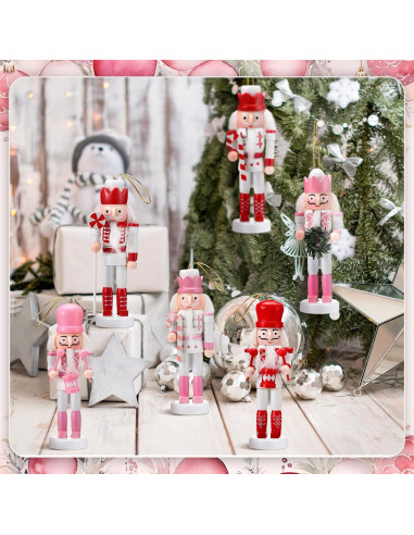 15 Adornos de Cascanueces de Madera RoundFunny 13 cm