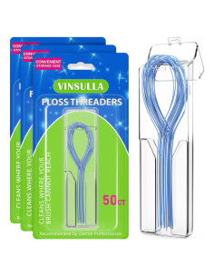 Hilos de Seda Dental VINSULLA para Brackets y Puentes - 50 Unidades
