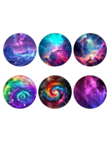 Agarre Colapsable Nsotts para Smartphones - 6 Paquete, Galaxia Azul