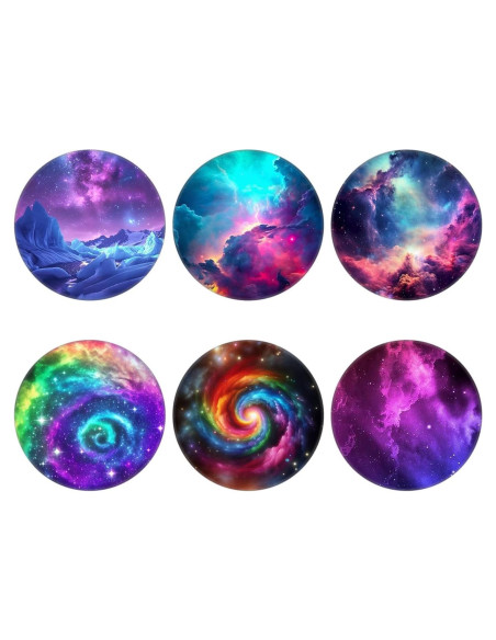 Agarre Colapsable Nsotts para Smartphones - 6 Paquete, Galaxia Azul