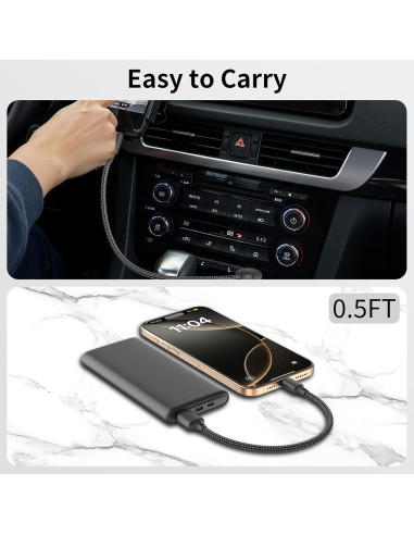 Cable USB C Corto 15 cm Cenepor Carga Rápida 3A Paquete de 3