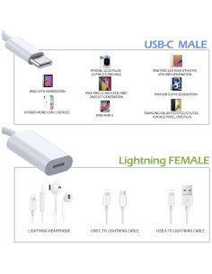 Adaptador USB-C a Lightning Fidioto - Carga y Audio 20W 2