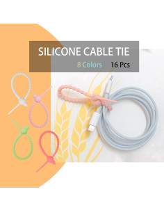 16 Correas de Cable de Silicona XnxnzhHo Reutilizables 19.81 cm 2