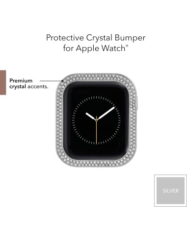Bumper Protector Anne Klein para Apple Watch 44mm Plata con Cristales