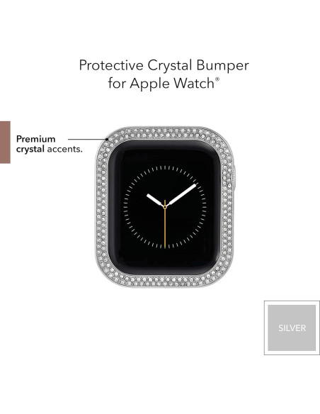 Bumper Protector Anne Klein para Apple Watch 44mm Plata con Cristales